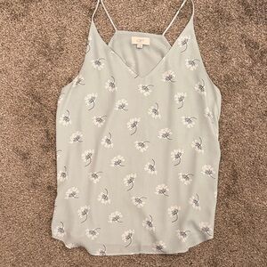 LOFT Women's Floral Camisole - Soft Gray